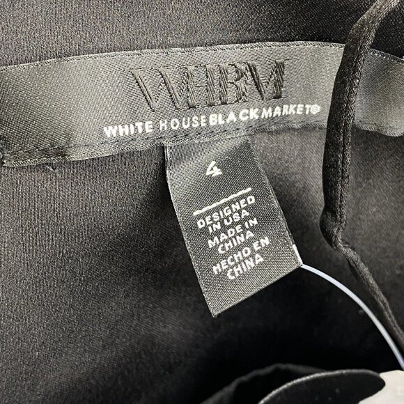 NEW WHITE HOUSE BLACK MARKET Women’s Floral Appliqué Mini Dress – Black – Size 4 - Picture 6 of 11